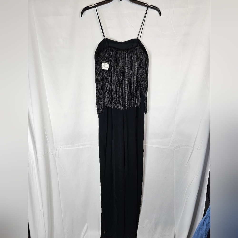 Club Monaco size 00 Fringe Jumpsuit in black NWT - Picture 4 of 8